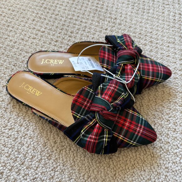 J. Crew Factory Shoes - New! J. Crew Tartan slip-on mules 6.5